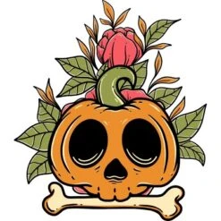 Boy's Design By Humans Halloween With Rose Illustration By Rukurustudio T-Shirt