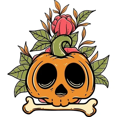 Boy's Design By Humans Halloween With Rose Illustration By Rukurustudio T-Shirt 1 Boy's Design By Humans Halloween With Rose Illustration By Rukurustudio T-Shirt