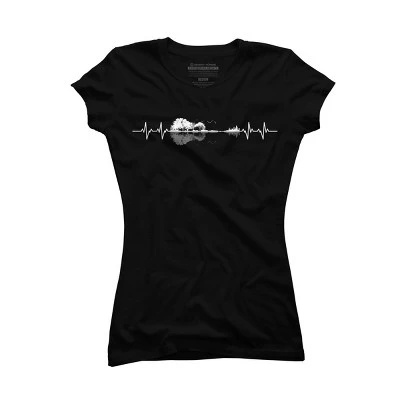 Junior's Design By Humans Nature Guitar Heart Beat By Maryedenoa T-Shirt 2 Junior's Design By Humans Nature Guitar Heart Beat By Maryedenoa T-Shirt - Image 2