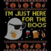 Junior's Design By Humans Funny Here For The Boos Ugly Halloween Sweater By DragonTee T-Shirt