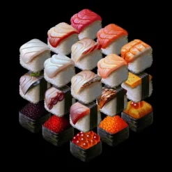 Junior's Design By Humans All The Sushi Cubed By EranFowler T-Shirt