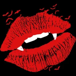 Women's Design By Humans Vampire Kiss By Clingcling Racerback Tank Top