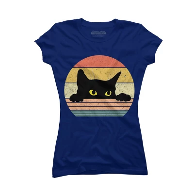 Junior's Design By Humans Cat Tee Retro Style By MeowShop T-Shirt 7 Junior's Design By Humans Cat Tee Retro Style By MeowShop T-Shirt - Image 7