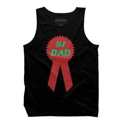 Men's Design By Humans #1 DAD Ribbon By Tank Top 2 Men's Design By Humans #1 DAD Ribbon By Tank Top - Image 2