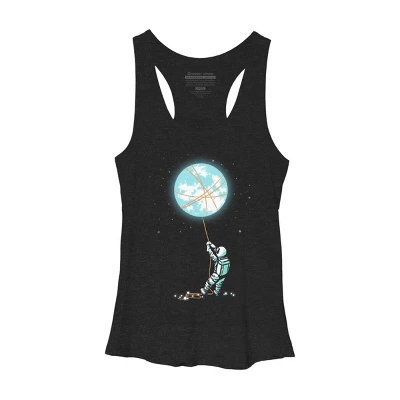 Women's Design By Humans Moon Catcher By Radiomode Racerback Tank Top 2 Women's Design By Humans Moon Catcher By Radiomode Racerback Tank Top - Image 2