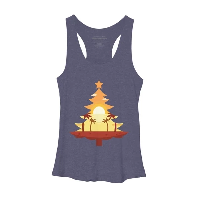 Women's Design By Humans Christmas In July Tree Sunset By Destiny29 Racerback Tank Top 4 Women's Design By Humans Christmas In July Tree Sunset By Destiny29 Racerback Tank Top - Image 4