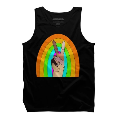 Design By Humans Peace Hand Symbol Stripes By PaperRescueDesigns Tank Top 4 Design By Humans Peace Hand Symbol Stripes By PaperRescueDesigns Tank Top - Image 4