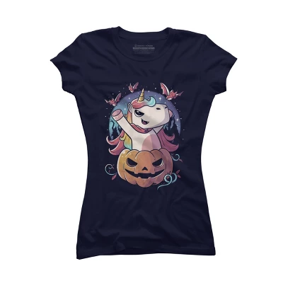 Junior's Design By Humans Spooky Unicorn Funny Cute Magic Halloween By EduEly T-Shirt 4 Junior's Design By Humans Spooky Unicorn Funny Cute Magic Halloween By EduEly T-Shirt - Image 4