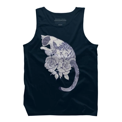 Men's Design By Humans Cat Snake Flowers Tattoo By Jess1586 Tank Top 6 Men's Design By Humans Cat Snake Flowers Tattoo By Jess1586 Tank Top - Image 6