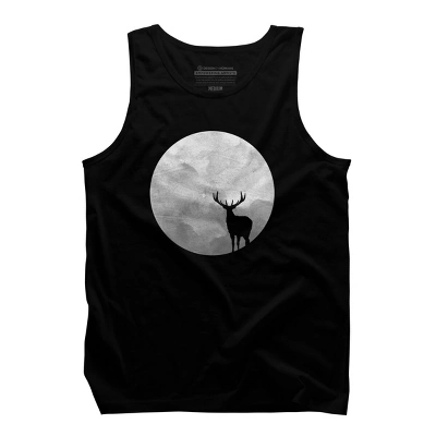 Men's Design By Humans Deer Moon By Expo Tank Top 2 Men's Design By Humans Deer Moon By Expo Tank Top - Image 2