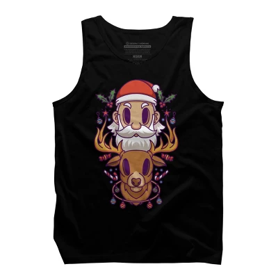 Men's Design By Humans Santa And The Reindeer By PentoolKnight Tank Top 4 Men's Design By Humans Santa And The Reindeer By PentoolKnight Tank Top - Image 4