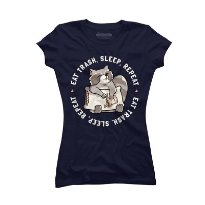 Junior's Design By Humans Eat Garbage Sleep Repeat Cute Funny Gift By EduEly T-Shirt 4 Junior's Design By Humans Eat Garbage Sleep Repeat Cute Funny Gift By EduEly T-Shirt - Image 4