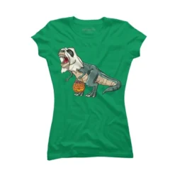 Junior's Design By Humans Trex Ghost Costume Design Funny Halloween Dinosaur By Threadlets T-Shirt -Design By Humans GUEST c66eb998 ec95 499b 85e9 8867771d63ea