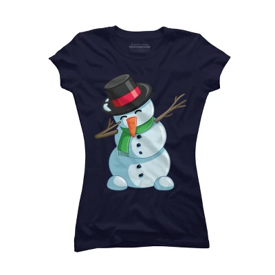 Junior's Design By Humans Christmas Dabbing Snowman By GiftsIdeas T-Shirt 4 Junior's Design By Humans Christmas Dabbing Snowman By GiftsIdeas T-Shirt - Image 4