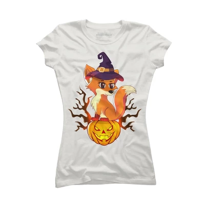 Junior's Design By Humans Cute Witch Fox With Jack O Lantern Halloween Shirt By Thebeardstudio T-Shirt 7 Junior's Design By Humans Cute Witch Fox With Jack O Lantern Halloween Shirt By Thebeardstudio T-Shirt - Image 7