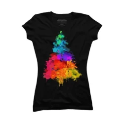 Junior's Design By Humans Colorful Christmas Tree By DesignReadyStore T-Shirt -Design By Humans GUEST c70ba9b8 71a4 4ffc 8a8c 21612ad3a1e3