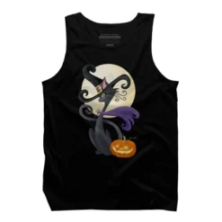 Men's Design By Humans Bewitching Black Halloween Kitty Cat By LittleBunnySunshine Tank Top -Design By Humans GUEST c85bcb7c 4bf2 457c 894d ce49d9e428b1