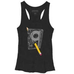 Women's Design By Humans Old School Pencil Rewind By Clingcling Racerback Tank Top -Design By Humans GUEST c906e0df 47d0 4cba 8435 4728c01c760c