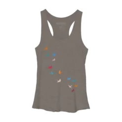 Women's Design By Humans Flying Paper Cranes Birds By Magnussons Racerback Tank Top -Design By Humans GUEST c966f916 b5bb 4f16 a51a b87ad2524c5c