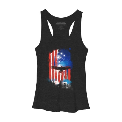Women's Design By Humans July 4th American Eagle Sky By Kharmazero Racerback Tank Top 2 Women's Design By Humans July 4th American Eagle Sky By Kharmazero Racerback Tank Top - Image 2