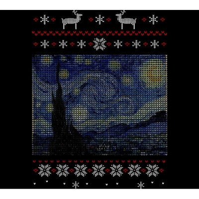 Women's Design By Humans Starry Night Ugly Christmas By FandomizedRose Racerback Tank Top 1 Women's Design By Humans Starry Night Ugly Christmas By FandomizedRose Racerback Tank Top