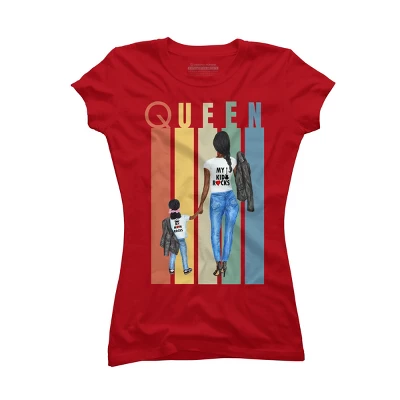 Junior's Design By Humans Mother's Day Black Mom Queen Retro Stripes By Duron4 T-Shirt 5 Junior's Design By Humans Mother's Day Black Mom Queen Retro Stripes By Duron4 T-Shirt - Image 5