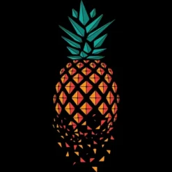 Junior's Design By Humans Pineapple Geometric Triangles By Bancaianna T-Shirt
