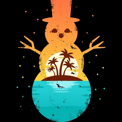 Women's Design By Humans Christmas In July Snowman Sunset By Destiny29 Racerback Tank Top 1 Women's Design By Humans Christmas In July Snowman Sunset By Destiny29 Racerback Tank Top