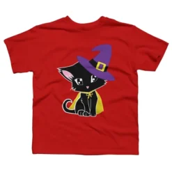 Boy's Design By Humans Halloween Cat By AdrianaOliveira T-Shirt -Design By Humans GUEST cc501e64 fdaa 4706 88a3 5d4d7be8a0fd