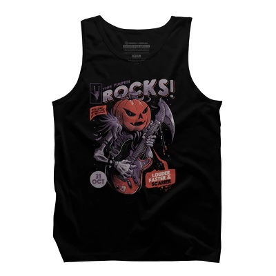 Men's Design By Humans Rock Pumpkin By EduEly Tank Top 4 Men's Design By Humans Rock Pumpkin By EduEly Tank Top - Image 4