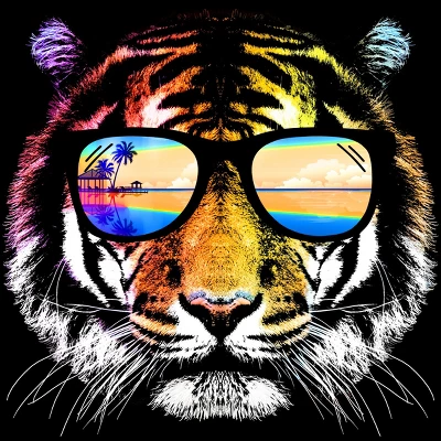 Men's Design By Humans Summer Tiger By Clingcling Tank Top 1 Men's Design By Humans Summer Tiger By Clingcling Tank Top