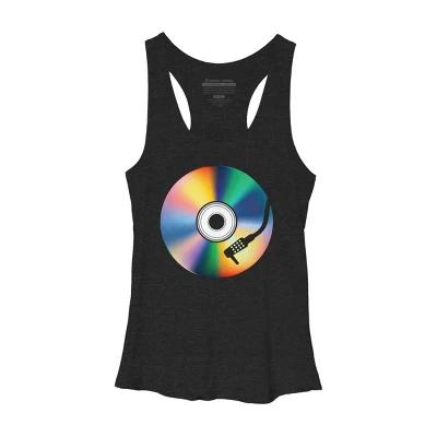 Women's Design By Humans Music Disc By Clingcling Racerback Tank Top 2 Women's Design By Humans Music Disc By Clingcling Racerback Tank Top - Image 2