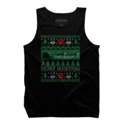 Men's Design By Humans Christmas Siberian Husky Dog Funny Husky Ugly Christmas Sweater By Pahari Tank Top -Design By Humans GUEST cfd2b9cc d75d 45a9 8f3e c1a6c4e9b517