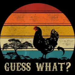 Men's Design By Humans Retro Guess What? Chicken Behind By Chos Tank Top