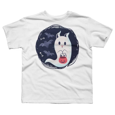 Boy's Design By Humans Halloween Ghost Cat By ArtStyleAlice T-Shirt 7 Boy's Design By Humans Halloween Ghost Cat By ArtStyleAlice T-Shirt - Image 7