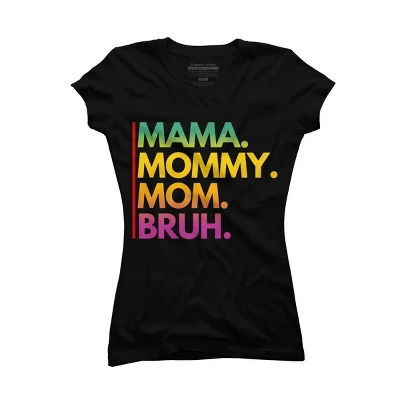 Junior's Design By Humans Mother's Day Mama Mommy Mom Bruh Rainbow Text By Punsalan T-Shirt 2 Junior's Design By Humans Mother's Day Mama Mommy Mom Bruh Rainbow Text By Punsalan T-Shirt - Image 2