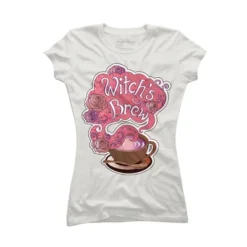 Junior's Design By Humans Witch's Brew Cup Of Coffee Pretty Halloween Concoction Shirt By TronicTees T-Shirt -Design By Humans GUEST d1c6f685 2ed5 4910 8107 91ea926414c3