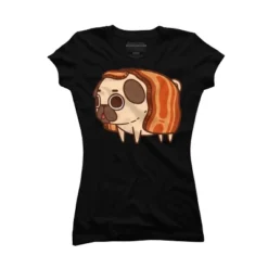 Junior's Design By Humans Puglie Bacon Strip By Puglie T-Shirt -Design By Humans GUEST d1d38b27 599a 4416 9c4b 30aa7fb1010f