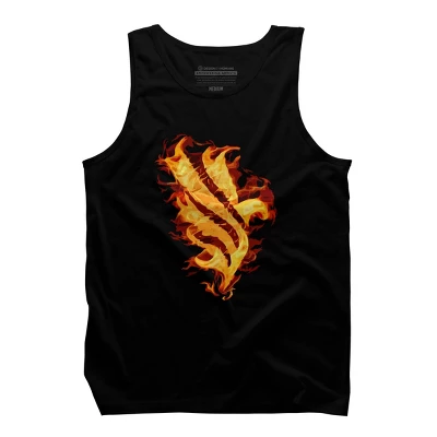 Men's Design By Humans Artistic Fire Eagle Emblem By Hkartist Tank Top 2 Men's Design By Humans Artistic Fire Eagle Emblem By Hkartist Tank Top - Image 2