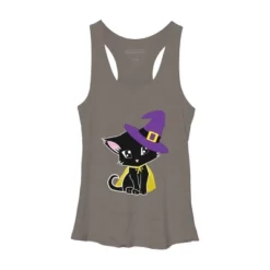 Women's Design By Humans Halloween Cat By AdrianaOliveira Racerback Tank Top -Design By Humans GUEST d40e21c9 577e 4cd6 a47f 959affad72c9