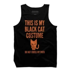 Men's Design By Humans Halloween Introvert Black Cat Costume By Commykaze Tank Top -Design By Humans GUEST d5073cd5 c406 4b22 8453 fb5d6d60cb33