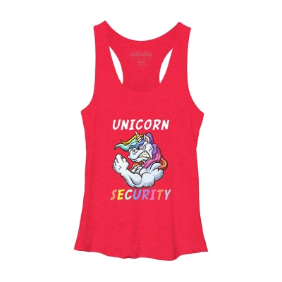 Women's Design By Humans Halloween Dad Mom Daughter Adult Costume - Unicorn Security By MINHMINH Racerback Tank Top 6 Women's Design By Humans Halloween Dad Mom Daughter Adult Costume - Unicorn Security By MINHMINH Racerback Tank Top - Image 6