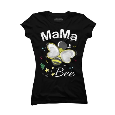 Junior's Design By Humans Mama Bee Floral Pattern By Aminemangaka1 T-Shirt 3 Junior's Design By Humans Mama Bee Floral Pattern By Aminemangaka1 T-Shirt - Image 3