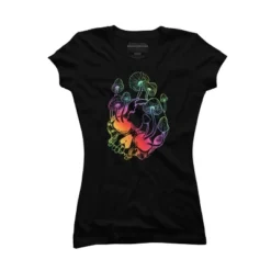 Junior's Design By Humans Overgrown Skull. Mushrooms. Death - Life By MelazergDesign T-Shirt -Design By Humans GUEST d706aae8 b7b4 4d98 a8ab 24418e89e177