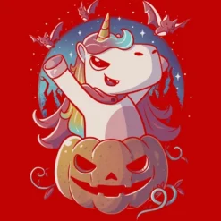 Boy's Design By Humans Spooky Unicorn Funny Cute Magic Halloween By EduEly T-Shirt