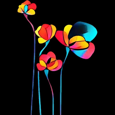 Junior's Design By Humans Abstract Flowers By Jirkasvetlik T-Shirt 1 Junior's Design By Humans Abstract Flowers By Jirkasvetlik T-Shirt