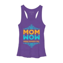 Women's Design By Humans Happy Mother's Day Mom Wow By Tmsarts Racerback Tank Top -Design By Humans GUEST db01bf81 7741 4138 85dd 6a31a53fecea