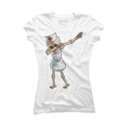 Junior's Design By Humans Halloween Dabbing Funny Skeleton Nurse RN Costume Gift By COVI T-Shirt -Design By Humans GUEST db7d75dc 5f7d 401a 9183 7d62e45dd273