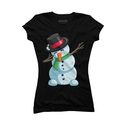 Junior's Design By Humans Christmas Dabbing Snowman By GiftsIdeas T-Shirt 3 Junior's Design By Humans Christmas Dabbing Snowman By GiftsIdeas T-Shirt - Image 3