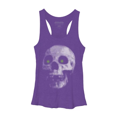 Women's Design By Humans Giant Halloween Skull By Robotface Racerback Tank Top 5 Women's Design By Humans Giant Halloween Skull By Robotface Racerback Tank Top - Image 5